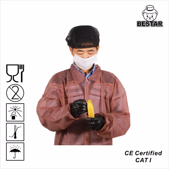 중국 PP 방문자 코트 실험실 일회용 재킷 Spp 부직포 일회용 Bouse